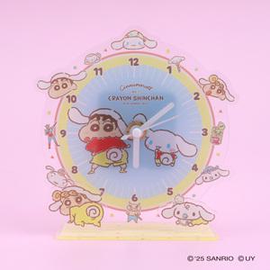 시나모롤x짱구는 못말려 아크릴 탁상시계