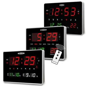 벤허 디지털벽시계 HB-108 시리즈 G Q K 무소음 벽걸이 알람 LED 오전 오후 요일 월 일 온도 리모컨 블루투스외