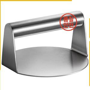 버거프레스A92P 2X 스테인레스 스틸 버거 플랫 탑 그릴 요리 액세서리 용 핸들이있는 라운드 스매쉬