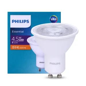 할로겐램프 PHILIPS GU10 WARM WHITE 2700K 380LM 4.5W 220-240VAC