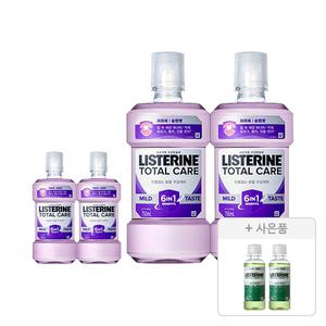 리스테린액 토탈케어 마일드 750ml, 2개 + 250ml, 2개 + 증정(그린티 마일드 100ml, 2개)