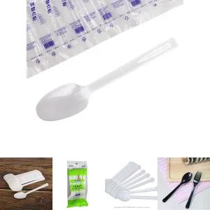 현대물산 아이존 일회용 수저 100개 1봉 업소용 대용량 플라스틱 도시락 숟가락 개별포장/업소/단체용/소풍