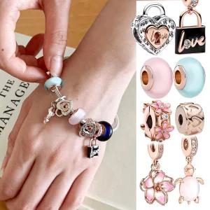 베리스톤 판도라팔찌 호환 참 로즈골드 참 ( 판도라호환 핑크골드 댕글참