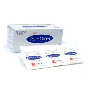 멸균 폴리글러브 병원 일회용 위생장갑 2매포장 200매 병원위생장갑 병원비닐장갑 일회용비닐장갑