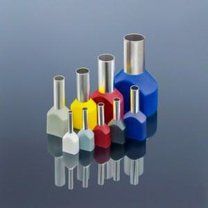 절연 트윈 코드 프레스 냉간 터미널 블록 파이프 구리 이중 엔드 케이블 페룰 커넥터 와이어 순수 16MM2 사용