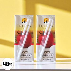 도이캄 토마토 100퍼센 착즙 라이코펜 주스 200ml 2박스 (48팩)