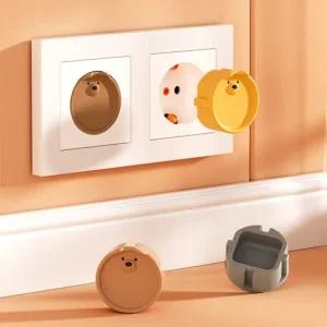 곰돌이 콘센트 마개 실리콘 멀티탭 가리개 안전 커버 보호캡