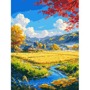 집콕취미상품 피포페인팅 명화그림그리기 AK08 한가로운가을풍경 size40*50cm