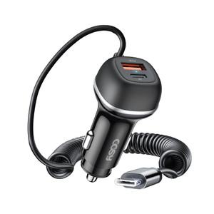  71W 차량용 초고속충전기 스프링케이블 꼬임방지 시거잭 3포트 전차종 트럭 