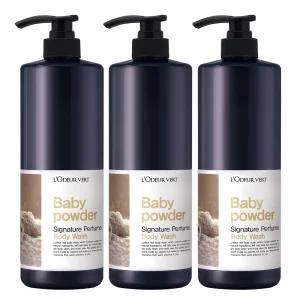 2 +1로더베르 퍼퓸 대용량 바디워시 베이비파우더 1L 3개