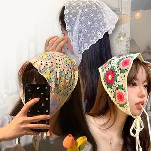 반다나 헤어밴드 레이스 터번 헤어커치프