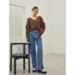 [롯데백화점]에고이스트 포켓 배색 포인트 와이드 데님 팬츠 (EQ4DP963)