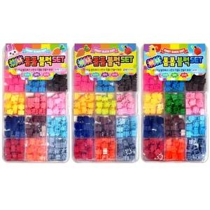 (6개 세트) 미니 폼폼 블럭 세트/꼬마/블록/DIY/장난감/만들기/놀이/유아/어린이/용/가정/유치원/어린이집