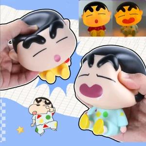 짱구는못말려 짱구 앉은 무드등 일상복 파자마 불빛이 바뀌는 실리콘 탁상 램프