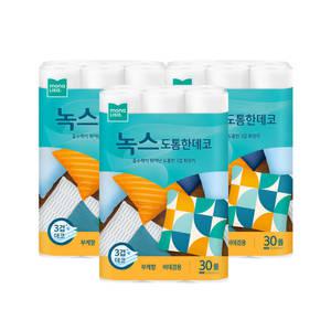 모나리자 도톰한데코 3겹 30M 30롤 3개 총90롤 화장지 휴지