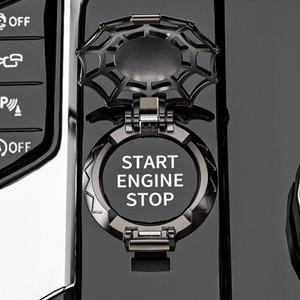 bmw 멀티미디어 버튼 자동차 점화 단추 커버 무서운 얼굴 패턴 푸시 스타트 세련된 스크래치 방지 장식 보