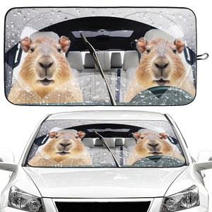 카피바라 자동차 앞유리 선쉐이드 접이식 커버 선바이저 보호 액세서리 트럭 SUV(59x27.5인치)