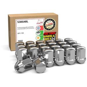 휠 액세서리 부품 24개 M14x1.5 14x1.5 OEM 스타일 러그 너트 GM 9596070 | 611-236 1.77인치 롱 크롬 7/8인치 헥스 핏 쉐보레 2008+ 실버라도 1500 GMC 시에라 캐딜락 에스컬레이드