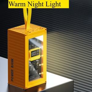 투명 컨테이너 전원 은행 50000mAh 초대형 용량 PD100W 낙하 방지 모바일