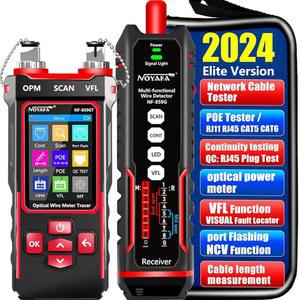 [미국배송] 광학 전력계 10MW VFL을 갖춘 NOYAFA NF-859GT 네트워크 케이블 테스터 RJ45 RJ11 CAT5 CAT6 POE/전화선 CAT3 LAN 톤 프로브 키트 NCV&이더넷 와이어 트레이서 광섬유 테스터 도구용