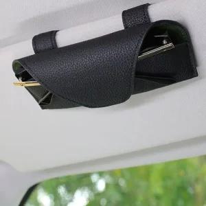 고급 디자인트렌 차량 선바이저용 가죽 선글라스 케이스