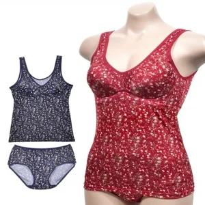 (보엠)플라워 나염 몰드 노와이어 브라런닝 팬티 세트