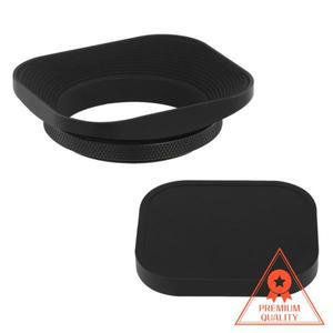 Haoge 사각 금속 렌즈 후드 라이카 파나소닉 호환 펜탁스 올림푸스 보이틀랜더 니코르 시그마 캡 포함 49mm