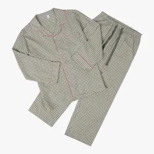 [애니바디](광주신세계)공용 면 9부 파자마 세트_잔체크 ANJS25811