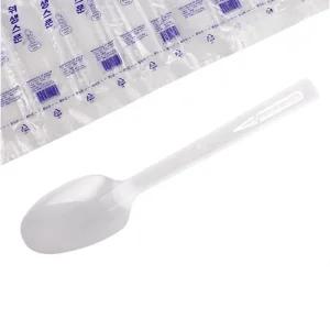 현대물산 아이존 일회용 수저 100개 1봉 업소용 대용량 플라스틱 도시락 숟가락 개별포장/휴대용/1회용