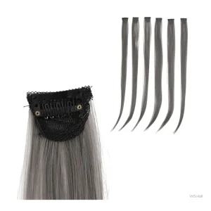 WSstore 컬러 브릿지 헤어피스 6p세트(실버그레이) 브릿지부분가발헤어피스 똑딱이핀