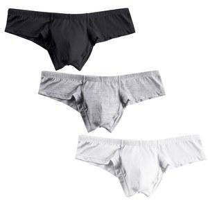후페산 남성 속옷 마이크로 모달 비키니 브 로우 라이즈 하프 백 커버 실크 터치 멀티팩