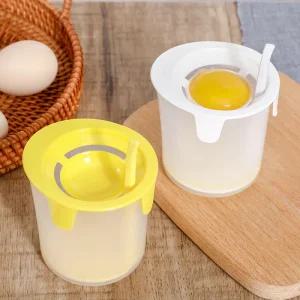 컵이 달린 달걀 필터 거품기 도구 노른자 주방 흰자