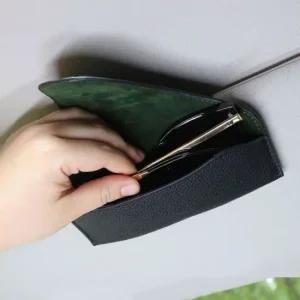 차량용 고급스러운 가죽 안경 선글라스 보관 케이스 선글라스거치대 클립선글라스 선글라스클립