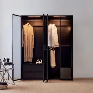 동서가구 블룸 철제 드레스룸 강화유리도어 1600 (800 서랍형+800 2단) 수납장 DF926864