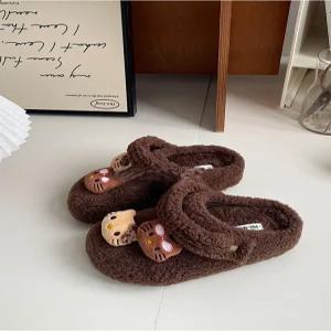 귀여운 뽀글이 키티 겨울 털슬리퍼 키높이