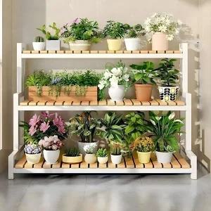 실내 화분정리대 식물 진열대 대용량 다육이 선반 원목 다이 베란다 거실 3단