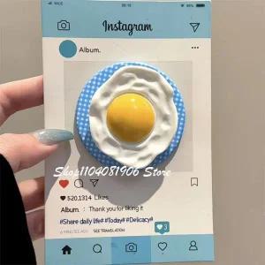 귀여운 3D 계란 모양 맥세이프 그립톡 | 15/16 호환, 마그네틱 폰 홀더 스탠드