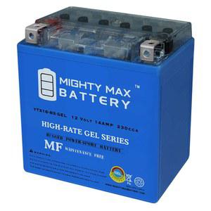 마이티 맥스 배터리 YTX16-BS GEL - 12볼트 14AH, 유형, 230 CCA, 충전식 유지보수 없는 SLA AGM 오토바이