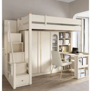 벙커침대책상 공간 활용 작은방 원룸 옷장 침대 책상 이층침대(위층침대1200mmx1900mm)