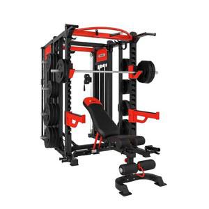 MiM USA 상용 파워 랙 콤보, 스미스 머신 및 기능 트레이너(440파운드 무게 스택 포함), 프로페셔널 어드저 벤치, 듀얼 스테이션, 다중 사용자 홈 체육관