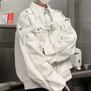 남자 점퍼 블루종항공 항공 봄가을 화이트 레더 코트 마이너 해체 라이더 재킷 힛템