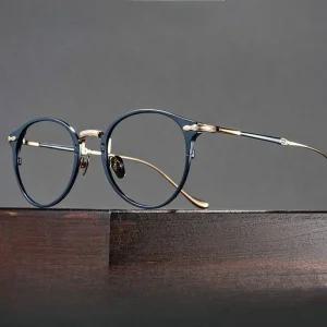 일본식 고급 티타늄 수제 안경테 남자 큰얼굴 타원형 빈티지 수입 안경