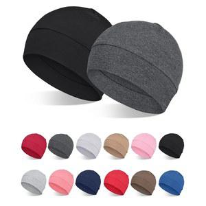 남성용 포커스케어 2Pcs/4Pcs 비스코스 비니 100% 케모 탈모용 헬멧 라이너 경량 수면