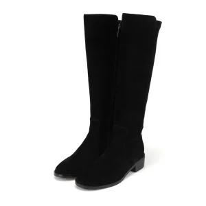 [25FW 신상] 바바라 양가죽 스웨이드 여성 롱부츠 3cm_BBI839BK