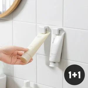 2개 벽부착 약정리함 튜브 홀더 숏 클립 공중부양 치약걸이 접착식 연고정리