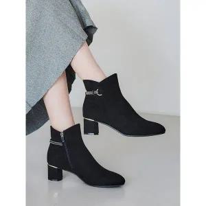 [하프클럽/무크]여화 글레즈 크리스탈 앵클부츠 스웨이드 2colors