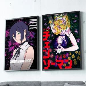 체인소맨 레제편 영화 포스터 브로마이드 액자 A4