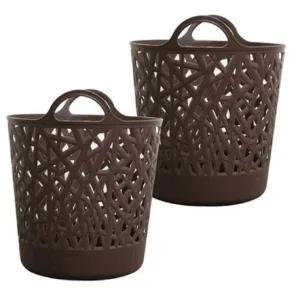 올맘 다용도 대용량 빨래바구니 40L_초코브라운 2개