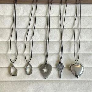 매듭 데이 목걸이 가죽 기본 끈 롱 써지컬 포인트 열 써지컬 실버 매듭 가죽