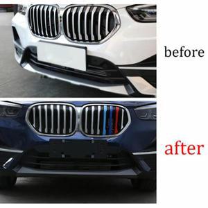 BMW 호환 X1 시리즈 F48  F49(    자동차의 전면 키드니 그릴  후드  범퍼  래디에이터 그릴입니다. 실버/
